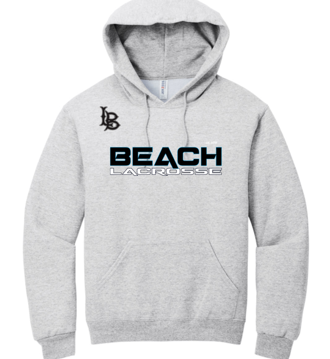 Beach Lacrosse Club Ash Hoodie With Back Logo